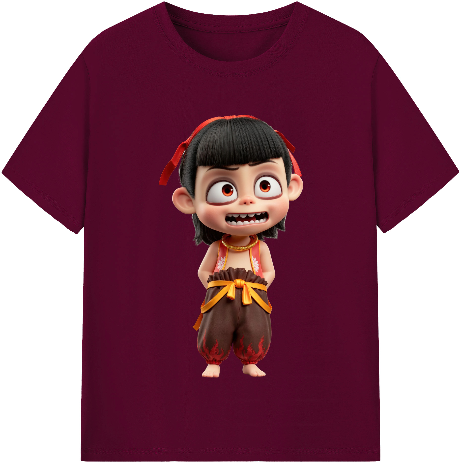 （画像用） Ne Zha 2 ナタ 魔童の大暴れ レディースカジュアルプリントTシャツ（綿100％）